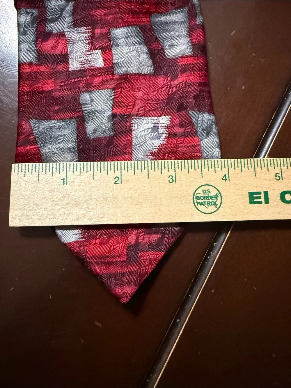 Haggar Red and Gray Patterned Silk Tie